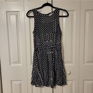 Cotton On black/white sleeveless Aztec design mini dress
